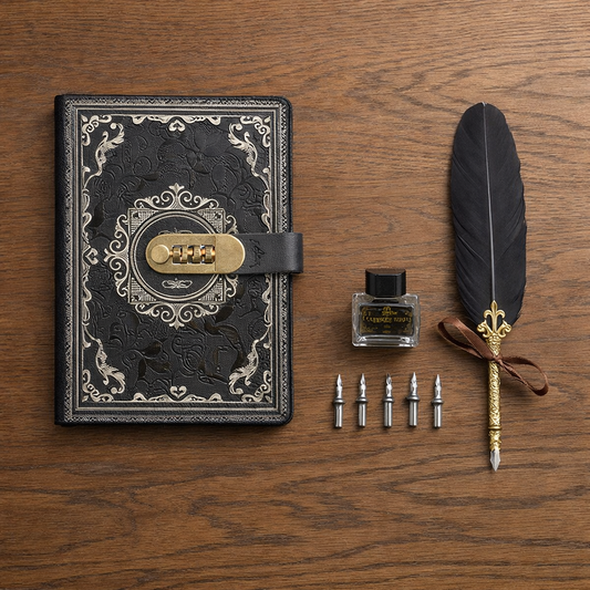 Şifreli Defter Tüylü Kalem Seti