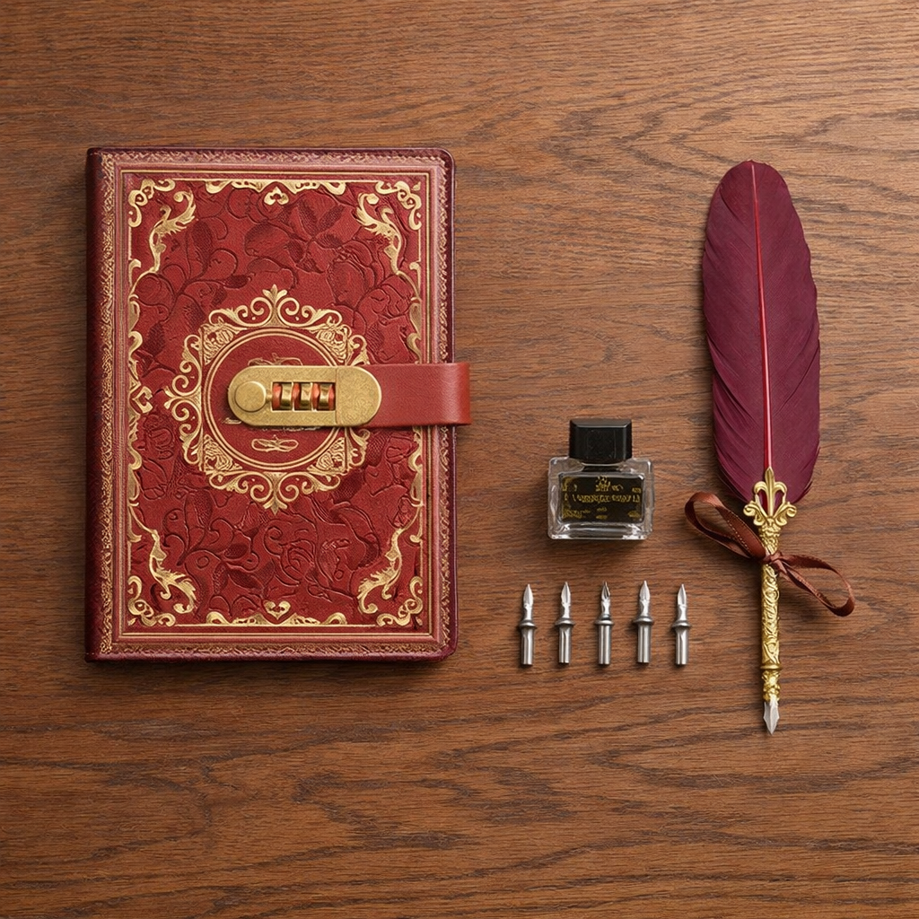 Şifreli Defter Tüylü Kalem Seti