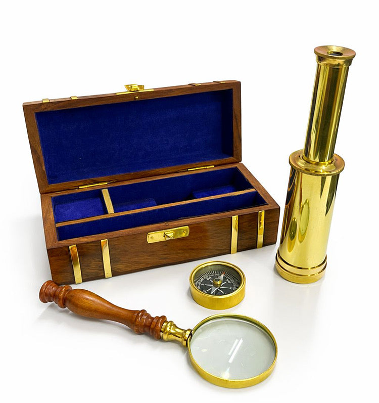 Ahşap Kutu Pirinç Set